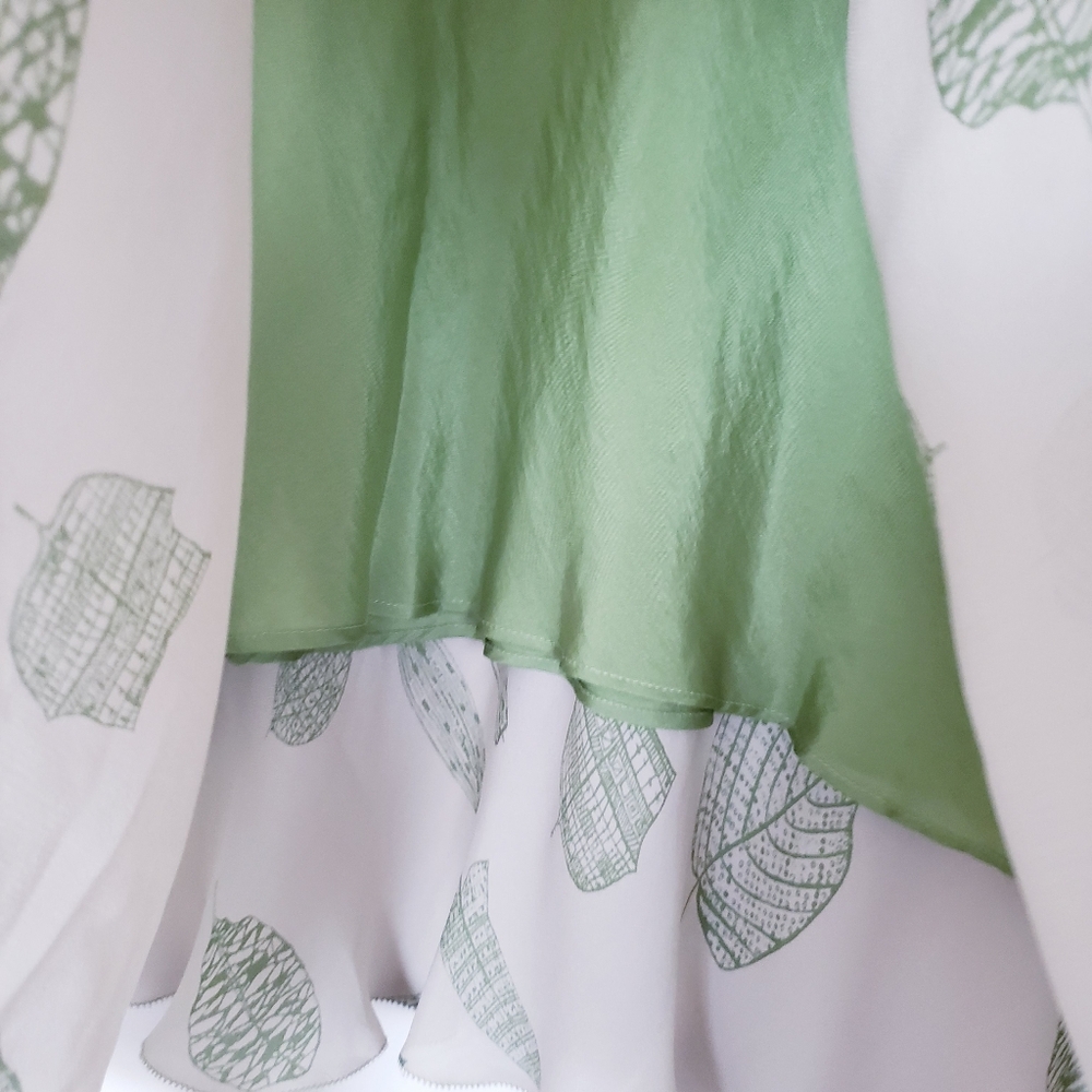 Max Studio Sage Green Silk Skirt View 5